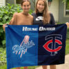 Dodgers vs Twins House Divided Flag, MLB House Divided Flag 2 Dodgers vs Twins House Divided Flag, MLB House Divided Flag