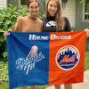Dodgers vs Mets House Divided Flag, MLB House Divided Flag