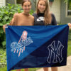 Dodgers vs Yankees House Divided Flag, MLB House Divided Flag 2 Dodgers vs Yankees House Divided Flag, MLB House Divided Flag