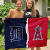 Tigers vs Angels House Divided Flag, MLB House Divided Flag 2 Tigers vs Angels House Divided Flag, MLB House Divided Flag