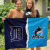 Tigers vs Marlins House Divided Flag, MLB House Divided Flag