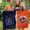 Tigers vs Mets House Divided Flag, MLB House Divided Flag