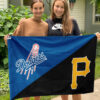 Dodgers vs Pirates House Divided Flag, MLB House Divided Flag