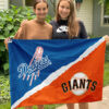 Dodgers vs Giants House Divided Flag, MLB House Divided Flag 2 Dodgers vs Giants House Divided Flag, MLB House Divided Flag