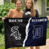 White Sox vs Tigers House Divided Flag, MLB House Divided Flag 2 White Sox vs Tigers House Divided Flag, MLB House Divided Flag
