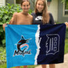 Marlins vs Tigers House Divided Flag, MLB House Divided Flag