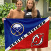 Sabres vs Devils House Divided Flag, NHL House Divided Flag