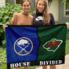Sabres vs Wild House Divided Flag, NHL House Divided Flag 2 Sabres vs Wild House Divided Flag, NHL House Divided Flag