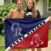 Rockies vs Red Sox House Divided Flag, MLB House Divided Flag 2 Rockies vs Red Sox House Divided Flag, MLB House Divided Flag