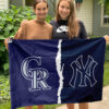 Rockies vs Yankees House Divided Flag, MLB House Divided Flag