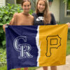 Rockies vs Pirates House Divided Flag, MLB House Divided Flag