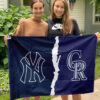 Yankees vs Rockies House Divided Flag, MLB House Divided Flag