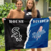White Sox vs Dodgers House Divided Flag, MLB House Divided Flag