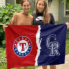 Rangers vs Rockies House Divided Flag, MLB House Divided Flag 2 Rangers vs Rockies House Divided Flag, MLB House Divided Flag