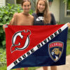 Devils vs Panthers House Divided Flag, NHL House Divided Flag 2 Devils vs Panthers House Divided Flag, NHL House Divided Flag