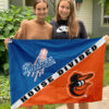 Dodgers vs Orioles House Divided Flag, MLB House Divided Flag