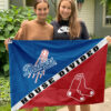 Dodgers vs Red Sox House Divided Flag, MLB House Divided Flag 2 Dodgers vs Red Sox House Divided Flag, MLB House Divided Flag