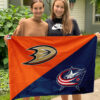 Ducks vs Blue Jackets House Divided Flag, NHL House Divided Flag 2 Ducks vs Jackets House Divided Flag, NHL House Divided Flag