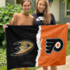Ducks vs Flyers House Divided Flag, NHL House Divided Flag