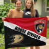 Ducks vs Panthers House Divided Flag, NHL House Divided Flag 2 Ducks vs Panthers House Divided Flag, NHL House Divided Flag