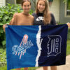 Dodgers vs Tigers House Divided Flag, MLB House Divided Flag