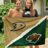 Ducks vs Wild House Divided Flag, NHL House Divided Flag