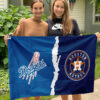 Dodgers vs Astros House Divided Flag, MLB House Divided Flag 2 Dodgers vs Astros House Divided Flag, MLB House Divided Flag