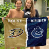 Ducks vs Canucks House Divided Flag, NHL House Divided Flag 2 Ducks vs Canucks House Divided Flag, NHL House Divided Flag