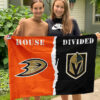 Ducks vs Golden Knights House Divided Flag, NHL House Divided Flag 2 Ducks vs Golden Knights House Divided Flag, NHL House Divided Flag