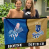 Dodgers vs Royals House Divided Flag, MLB House Divided Flag 2 Dodgers vs Royals House Divided Flag, MLB House Divided Flag