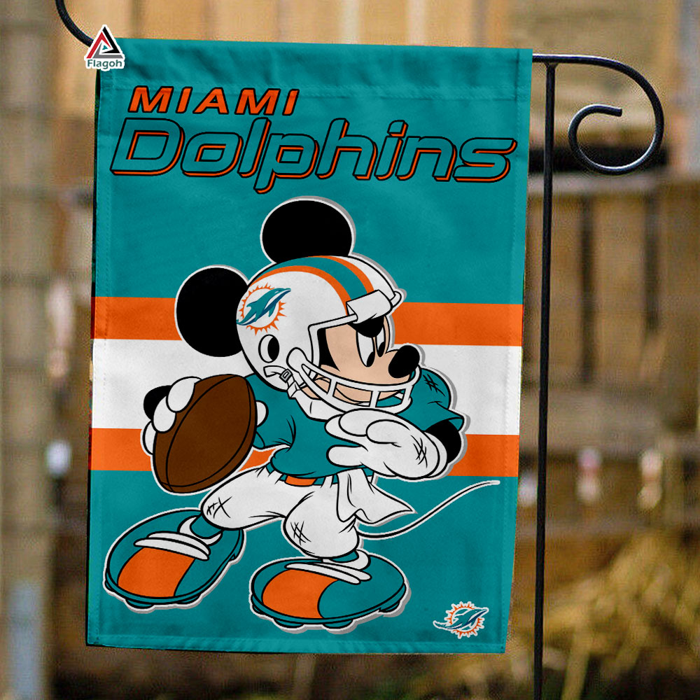 Miami Dolphins x Mickey Football Flag, NFL Premium Flag Miami Dolphins x Mickey Football Flag, NFL Premium Flag