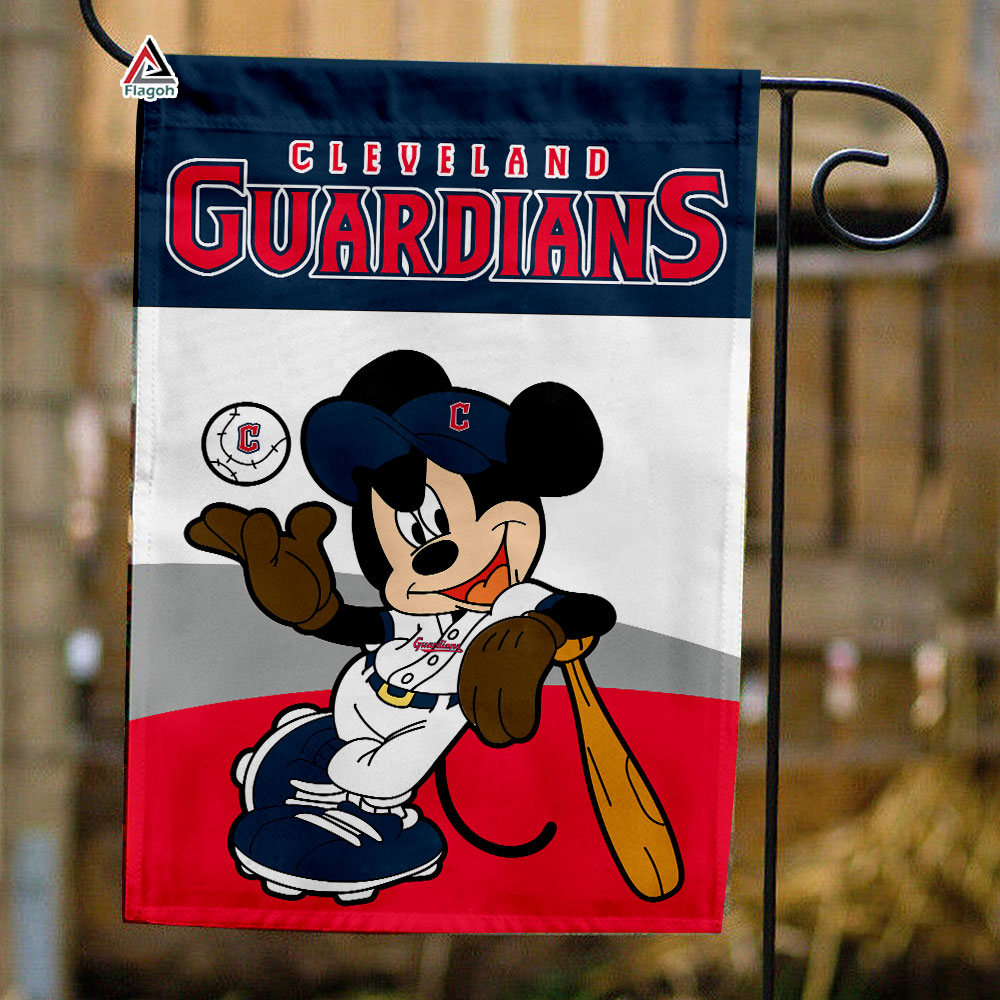Cleveland Guardians x Mickey Baseball Flag, MLB Premium Flag Cleveland Guardians x Mickey Baseball Flag, MLB Premium Flag
