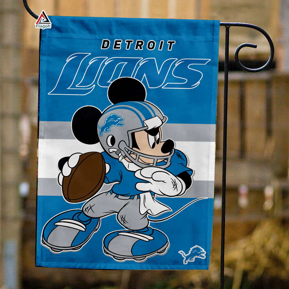 Detroit Lions x Mickey Football Flag, NFL Premium Flag Detroit Lions x Mickey Football Flag, NFL Premium Flag