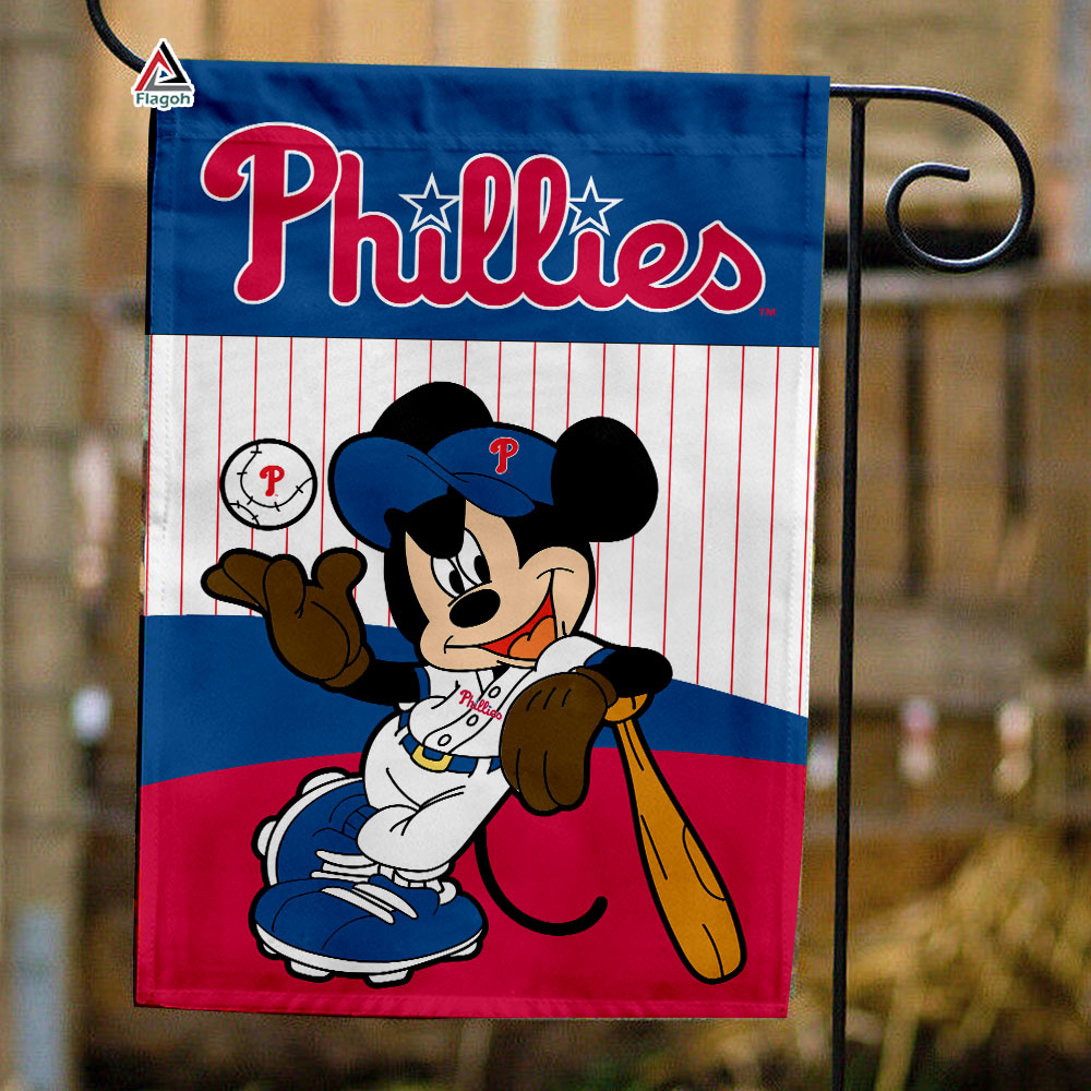 Philadelphia Phillies x Mickey Baseball Flag, MLB Premium Flag Philadelphia Phillies x Mickey Baseball Flag, MLB Premium Flag