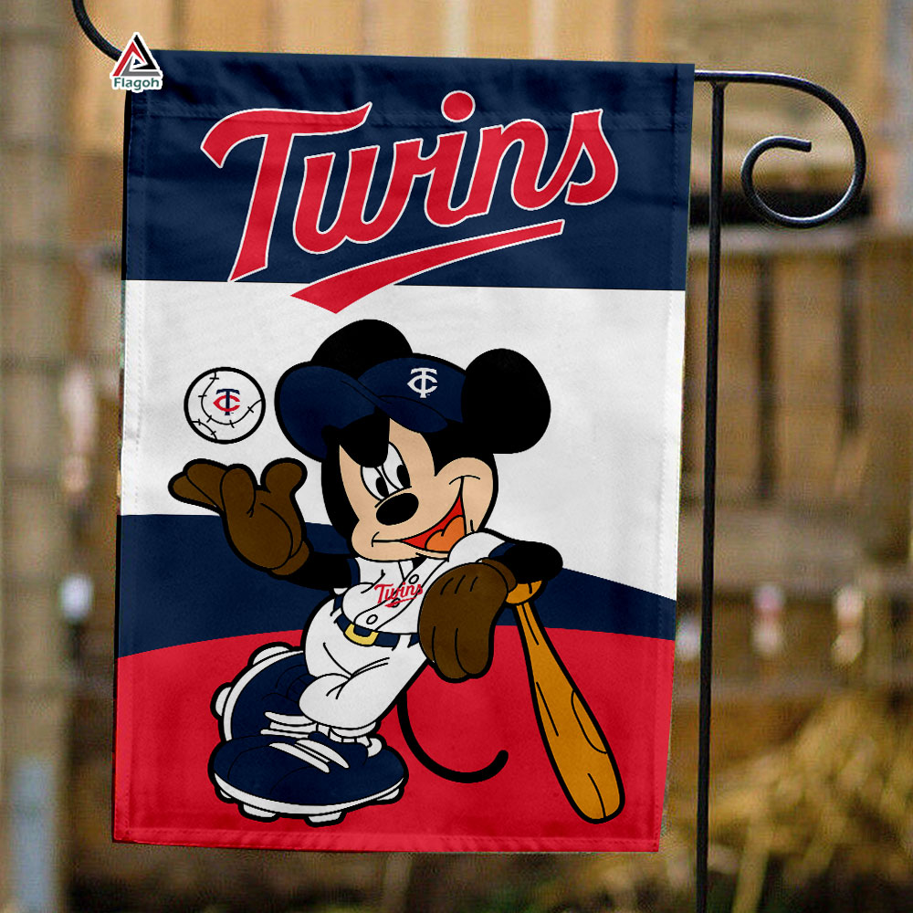 Minnesota Twins x Mickey Baseball Flag, MLB Premium Flag Minnesota Twins x Mickey Baseball Flag, MLB Premium Flag