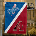 Dodgers vs Diamondbacks House Divided Flag, MLB House Divided Flag