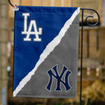 Dodgers vs Yankees House Divided Flag, MLB House Divided Flag