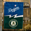Dodgers vs Athletics House Divided Flag, MLB House Divided Flag