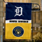Tigers vs Brewers House Divided Flag, MLB House Divided Flag