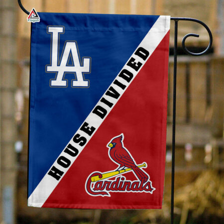Dodgers vs Cardinals House Divided Flag, MLB House Divided Flag