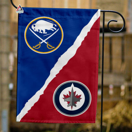 Sabres vs Jets House Divided Flag, NHL House Divided Flag