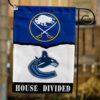 Sabres vs Canucks House Divided Flag, NHL House Divided Flag