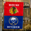 Blackhawks vs Sabres House Divided Flag, NHL House Divided Flag
