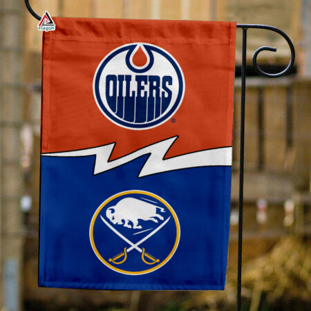 Oilers vs Sabres House Divided Flag, NHL House Divided Flag