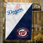 Dodgers vs Nationals House Divided Flag, MLB House Divided Flag