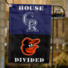 Rockies vs Orioles House Divided Flag, MLB House Divided Flag