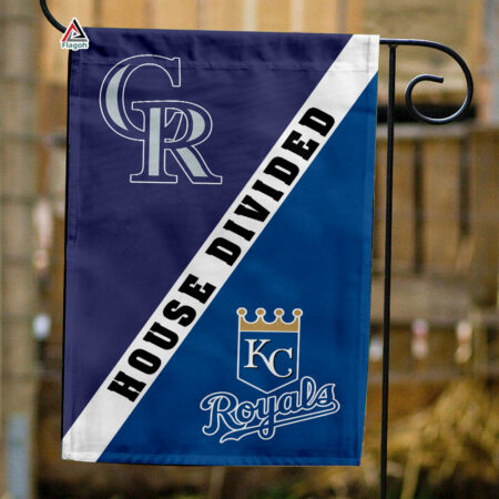 Rockies vs Royals House Divided Flag, MLB House Divided Flag