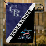 Rockies vs Marlins House Divided Flag, MLB House Divided Flag
