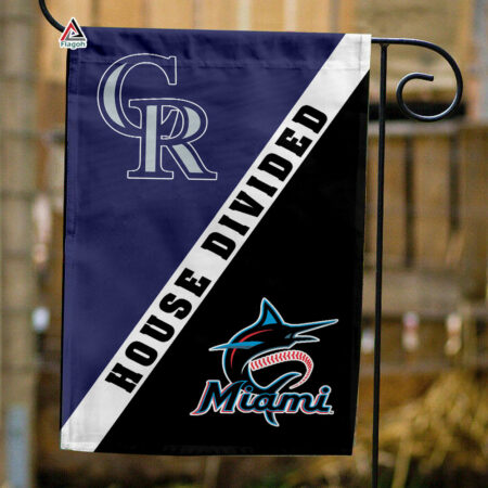 Rockies vs Marlins House Divided Flag, MLB House Divided Flag