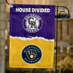 Rockies vs Brewers House Divided Flag, MLB House Divided Flag